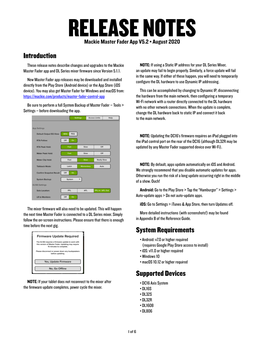 Master Fader 5.2 Release Notes