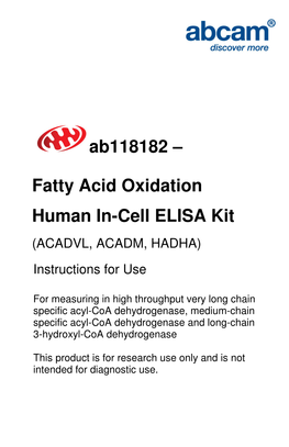 Ab118182 – Fatty Acid Oxidation Human In-Cell ELISA