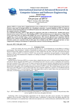 Overview of IPTV Pallavi V