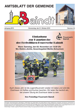 Amtsblatt Vom 31.10.2019