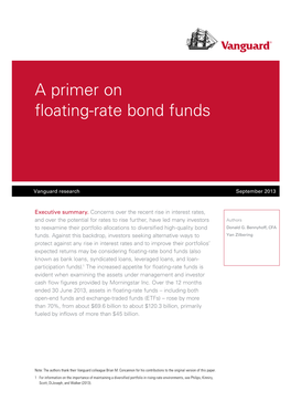 A Primer on Floating-Rate Bond Funds