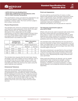 Standard Specification for Concrete Brick