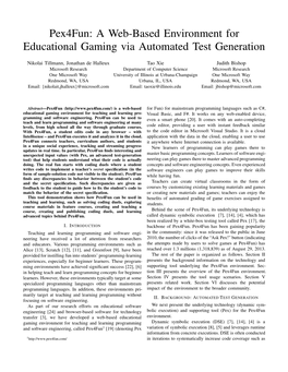 Pex4fun: a Web-Based Environment for Educational Gaming Via Automated Test Generation