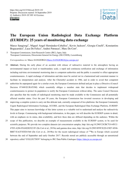 The European Union Radiological Data Exchange Platform