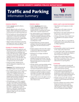 Traffic and Parking Information Summary