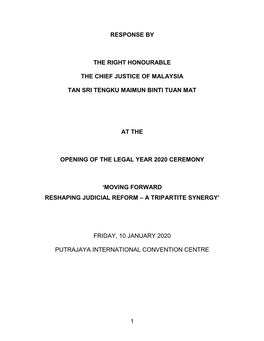 CHIEF JUSTICE of MALAYSIA's OLY SPEECH 2020.Pdf