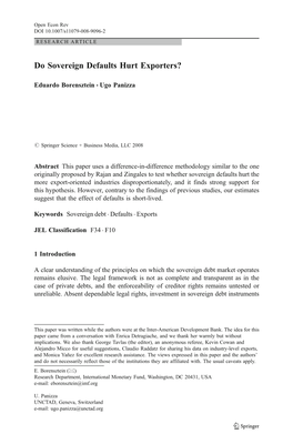 Do Sovereign Defaults Hurt Exporters?