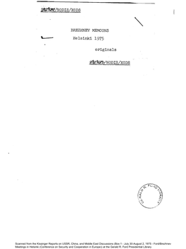 July 30-August 2, 1975 - Ford/Brezhnev Meetings in Helsinki (Conference on Security and Cooperation in Europe)) at the Gerald R