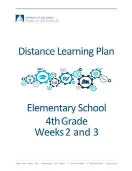 Distance Learning Plan Elementary School 4Th Grade Weeks 2 and 3