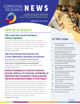 COMPUTING RESEARCH NEWS CRN At-A-Glance