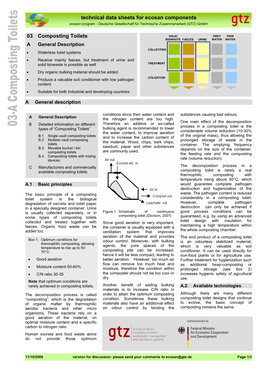 Technical Data Sheets for Ecosan Components 03 Composting Toilets