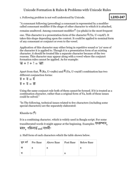 Unicode Formation & Rules & Problems with Unicode Rules