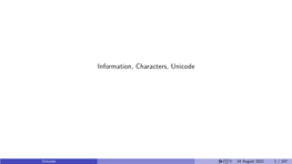 Information, Characters, Unicode