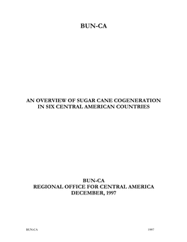 An Overview of Sugar Cane Cogeneration in Six Central American Countries