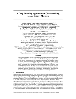 A Deep Learning Approach for Characterizing Major Galaxy Mergers