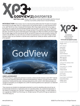 GODVIEW(2):DISTORTED Bottom Line: How You View God Determines Both Your Expectations and Your Responses
