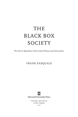 The Black Box Society