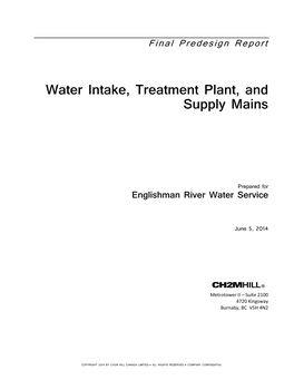 Water Intake, Treatment Plant, and Supply Mains