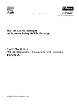 The 56Th Annual Meeting of the Japanese Society of Child Neurology