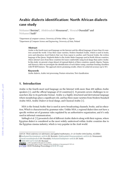 Arabic Dialects Identification: North African Dialects Case Study