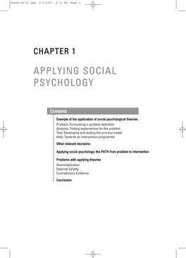 Applying Social Psychology