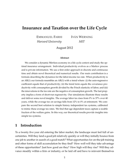 Insurance and Taxation Over the Life Cycle