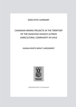 Executive Summary Canadian Mining Projects in The