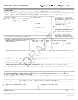 Application to Make and Register a Firearm