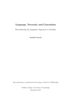 Language, Necessity and Convention