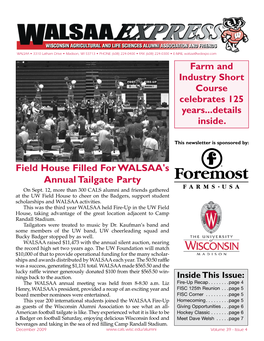 Field House Filled for WALSAA's Annual Tailgate Party Farm And