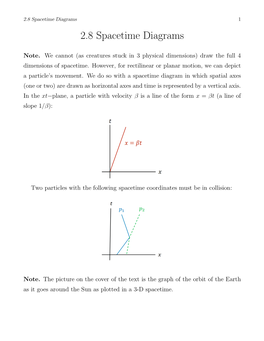 2.8 Spacetime Diagrams 1 2.8 Spacetime Diagrams