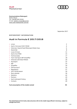 Audi in Formula E 2017/2018