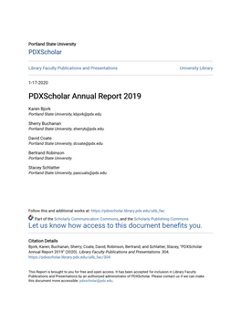 Pdxscholar Annual Report 2019