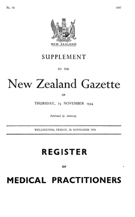N Ew Zealand Gazette