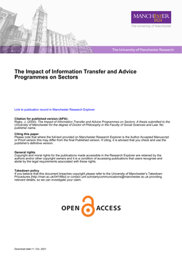 The Impact of Information Transfer and Advice Programmes on Sectors