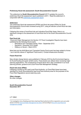 Preliminary Flood Risk Assessment: South Gloucestershire Council This