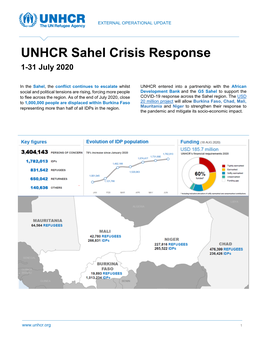 UNHCR Sahel Crisis Response 1 -31 July 2020