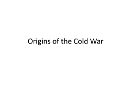 Origins of the Cold War Map of Europe United States 1946