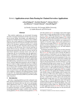 SONIC: Application-Aware Data Passing for Chained Serverless Applications