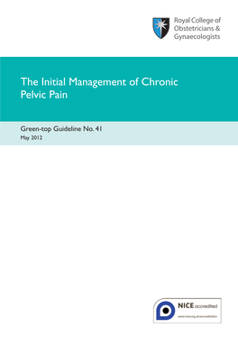 The Initial Management of Chronic Pelvic Pain