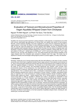 Evaluation of Textural and Microstructural Properties of Vegan