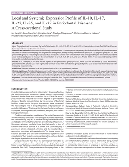 Local and Systemic Expression Profile of IL-10, IL-17, IL-27, IL-35, and IL