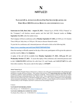 1 Santeramo in Colle, Bari, Italy – August 25, 2021 – Natuzzi S.P.A