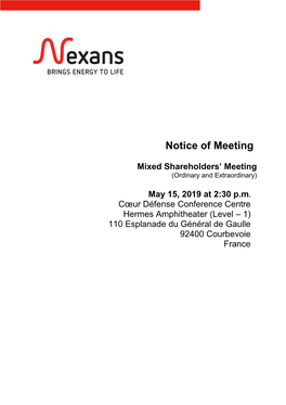 Shareholders' Meeting Notice