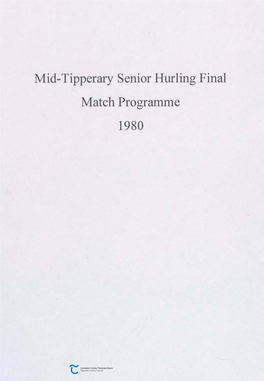 Mid-Tipperary Senior Hurling Final Match Programme 1980