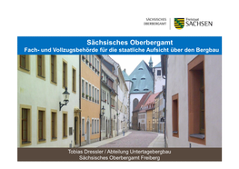 Sächsisches Oberbergamt Fach- Und Vollzugsbehörde Für Die Staatliche Aufsicht Über Den Bergbau