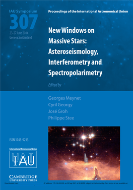 New Windows on Massive Stars, Asteroseismology, Interferometry and Spectropolarimetry