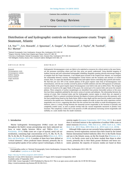 Ore Geology Reviews 114 (2019) 103131