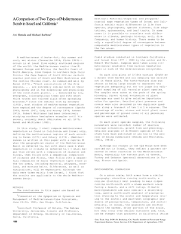 A Comparison of Two Types of Mediterranean Scrub in Israel And