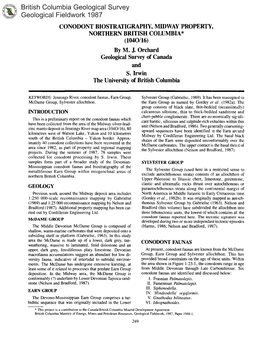 S. Irwin British Columbia Geological Survey Geological Fieldwork 1987